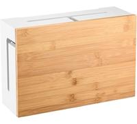 Cable Organiser Box Bamboo 32x20x11cm, White, Wall Fixings Included | Extension lead cover, Interior 30x18x9cm, not designed for routers, measure first, wall fixings, white