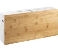 Cable Organiser Box Bamboo 41x20x11cm, White, Wall Fixings Included | Extension lead cover, Interior 39x18x9cm, not designed for routers, measure first, wall fixings, white