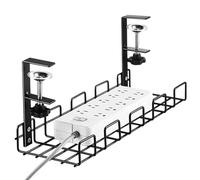 Cable Organiser Tray - Desk Cable Shelf, Cable Organisation Equipment, Under Desk Rack for Wires with a Durable Metal Cable Tray, with which the Wiring is Connected and the Wire