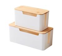 Cable Organizer Box for a Large Power Strip Wood Lid Cable Management Case | Sleek Home Decor cableselegantes Router/Turbe Data cables, order solution