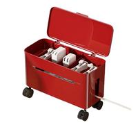 Cable Organizer Box - Roll Up Cord Storage Wheels, Power Organizer Suitcase Front Desk Portable Table Top for Cable Management | Office Home Entertainment Installation Television Stand Compu