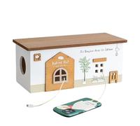 Cable Organizer Box - Wooden Cabin Basket, All Cords Organized Cable Management Box | Cord Storage Organizer for Travel Outdoor Desk Craft Electronics Garage Phone TV and Hiding Things