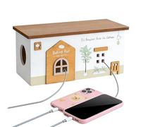 Cable Organizer Box,Wooden Luxury Performance Storage Baskets | Wire Storage Box - For Crafts Electronics Garage Phone TV Outdoor Desk