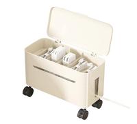 Cable Organizer - Cable Management Box | Desktop Storage Box for Home, Living Room & Bedroom | Movable Power Strip Storage Rack | Multi-Functional DataCable StorageBox | ABS Material