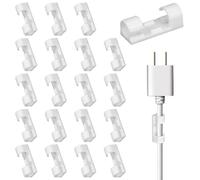 Cable Organizer Clips - 20 Piece Desktop Cable Holder Set, ABS Cable Arrangement Clamp, USB Data Cable Guide Holder for Mouse Connections, Keyboard Wiring | Cable Holder for Desks and A