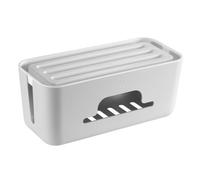 Cable Organizer - Universal Cable Box in White, 1 Piece, Ideal for Keeping Up to 6 Cables Tidy and Hidden at a Time.