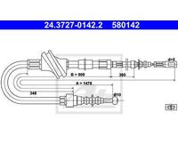 CABLE, PARKING BRAKE FOR AUDI 100 C4 ATE 24.3727-0142.2