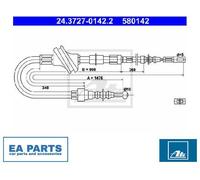 Cable, parking brake for AUDI 100 C4 ATE 24.3727-0142.2