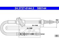 CABLE, PARKING BRAKE FOR AUDI 4000 90 CABRIOLET COUPE ATE 24.3727-0144.2