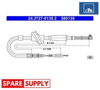 CABLE, PARKING BRAKE FOR AUDI 4000 90 COUPE ATE 24.3727-0139.2