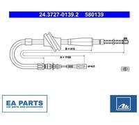 Cable, parking brake for AUDI 4000 ATE 24.3727-0139.2