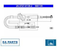 Cable, parking brake for AUDI 90 ATE 24.3727-0139.2