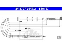 CABLE, PARKING BRAKE FOR AUDI ATE 24.3727-0147.2
