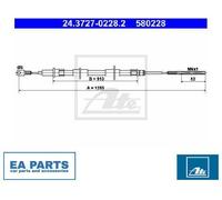 Cable, parking brake for BMW ATE 24.3727-0228.2