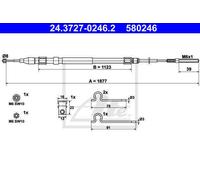 CABLE, PARKING BRAKE FOR BMW ATE 24.3727-0246.2