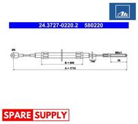 CABLE, PARKING BRAKE FOR BMW E28 E24 ATE 24.3727-0220.2