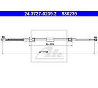 CABLE, PARKING BRAKE FOR BMW E38 ATE 24.3727-0239.2