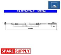 CABLE, PARKING BRAKE FOR BMW E46 ATE 24.3727-0224.2