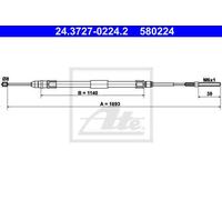 CABLE, PARKING BRAKE FOR BMW E46 ATE 24.3727-0224.2