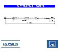 Cable, parking brake for BMW E46 ATE 24.3727-0224.2 NEW