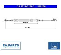 Cable, parking brake for BMW E60 ATE 24.3727-0236.2