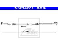 CABLE, PARKING BRAKE FOR BMW E60 E61 ATE 24.3727-0236.2