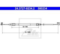 CABLE, PARKING BRAKE FOR BMW E81 E87 E88 E82 ATE 24.3727-0234.2
