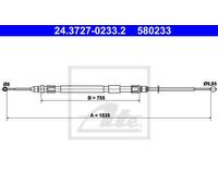 CABLE, PARKING BRAKE FOR BMW E90 E93 E92 E91 ATE 24.3727-0233.2