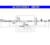 CABLE, PARKING BRAKE FOR CHEVROLET OPEL VAUXHALL ATE 24.3727-0795.2