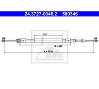 CABLE, PARKING BRAKE FOR CITROËN C3 ATE 24.3727-0346.2