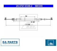 Cable, parking brake for CITROËN C3 ATE 24.3727-0346.2