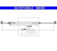 CABLE, PARKING BRAKE FOR CITROËN C3 ATE 24.3727-0352.2