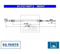 Cable, parking brake for CITROËN C8 ATE 24.3727-0847.2