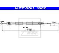CABLE, PARKING BRAKE FOR CITROËN C8 ATE 24.3727-0850.2