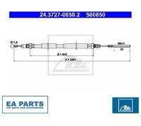 Cable, parking brake for CITROËN C8 ATE 24.3727-0850.2