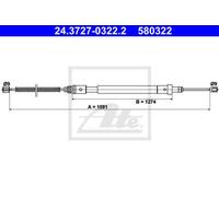 CABLE, PARKING BRAKE FOR CITROËN XSARA ATE 24.3727-0322.2