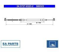 Cable, parking brake for CITROËN XSARA ATE 24.3727-0323.2 NEW