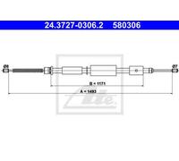 CABLE, PARKING BRAKE FOR CITROËN ZX ATE 24.3727-0306.2