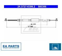 Cable, parking brake for CITROËN ZX ATE 24.3727-0306.2