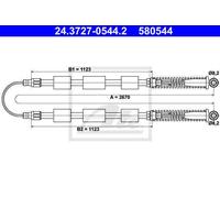 CABLE, PARKING BRAKE FOR FIAT CINQUECENTO SEICENTO ATE 24.3727-0544.2