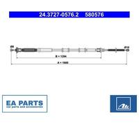 Cable, parking brake for FIAT GRANDE PUNTO ATE 24.3727-0576.2