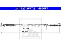 CABLE, PARKING BRAKE FOR FIAT GRANDE PUNTO PUNTO ATE 24.3727-0577.2