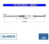Cable, parking brake for FIAT MAREA Weekend ATE 24.3727-0543.2 NEW