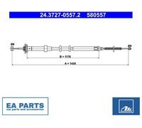 Cable, parking brake for FIAT PANDA ATE 24.3727-0557.2 NEW