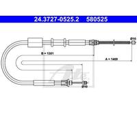 CABLE, PARKING BRAKE FOR FIAT PUNTO ATE 24.3727-0525.2