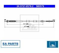 Cable, parking brake for FIAT PUNTO ATE 24.3727-0576.2