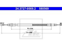 CABLE, PARKING BRAKE FOR FIAT ULYSSE ATE 24.3727-0569.2