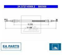 Cable, parking brake for FIAT ULYSSE ATE 24.3727-0569.2