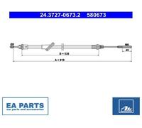 Cable, parking brake for FORD ESCAPE MAVERICK ATE 24.3727-0673.2
