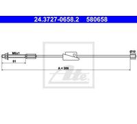 CABLE, PARKING BRAKE FOR FORD FIESTA FUSION ATE 24.3727-0658.2
